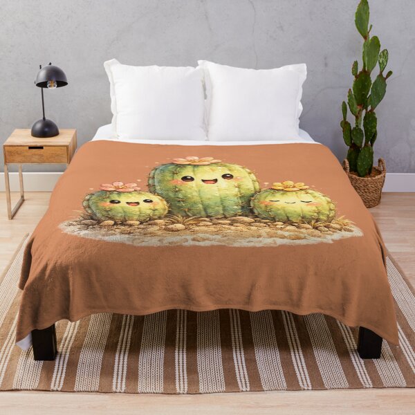 Item preview, Kawaii Cactus Family Illustration – Cute Desert Cacti with Tiny Flower Blooms designed and sold by MagicMakerPh.