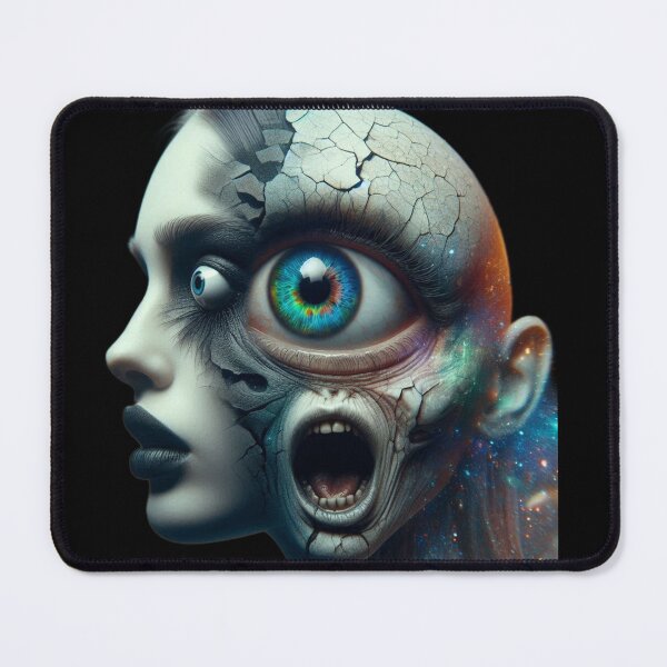 Item preview, Cosmic Third Eye Surrealism Cracked Face Horror Art designed and sold by LujziWorld.