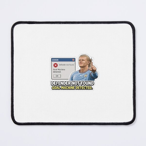 Item preview, Defender Not Found Goal Machine Detected – Funny Soccer Striker Meme Sticker designed and sold by Trendytstore.