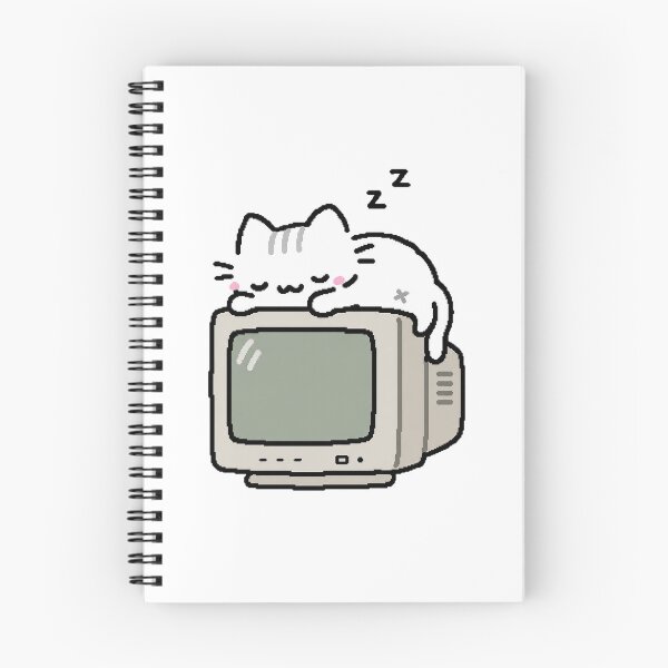 Item preview, Cute Cat Sleeping on CRT Monitor Retro Internet Nostalgia designed and sold by TrxshWear.