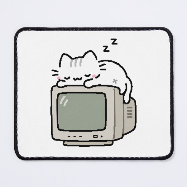 Item preview, Cute Cat Sleeping on CRT Monitor Retro Internet Nostalgia designed and sold by TrxshWear.