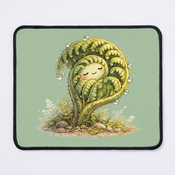 Item preview, Sleepy Fiddlehead Fern Kawaii Baby Nap Art – Cute Botanical Watercolor Illustration designed and sold by MagicMakerPh.