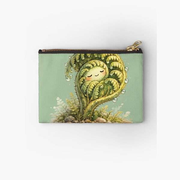 Item preview, Sleepy Fiddlehead Fern Kawaii Baby Nap Art – Cute Botanical Watercolor Illustration designed and sold by MagicMakerPh.