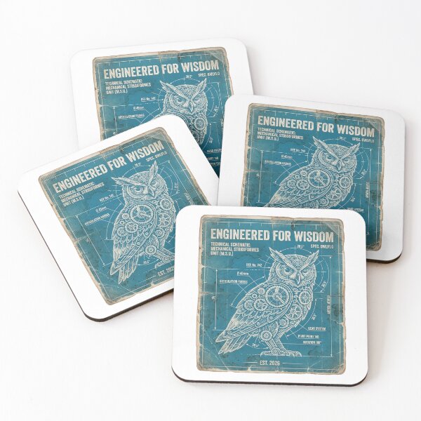 Item preview, Engineered for Wisdom Owl - Vintage Steampunk Schematic Art designed and sold by Mr. Pawsome.