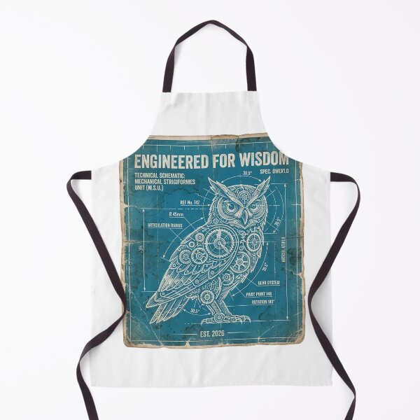 Item preview, Engineered for Wisdom Owl - Vintage Steampunk Schematic Art designed and sold by Mr. Pawsome.