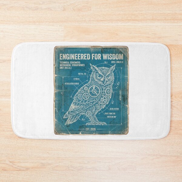 Item preview, Engineered for Wisdom Owl - Vintage Steampunk Schematic Art designed and sold by Mr. Pawsome.