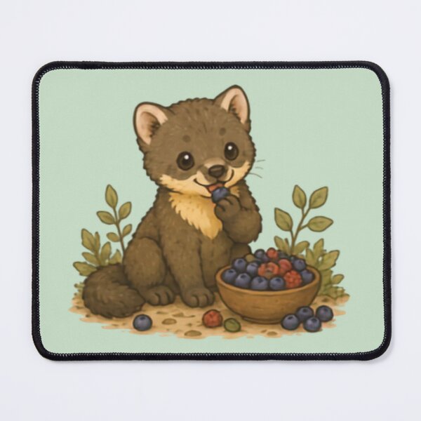 Item preview, Snack Time Pine Marten designed and sold by MellowMunchkins.