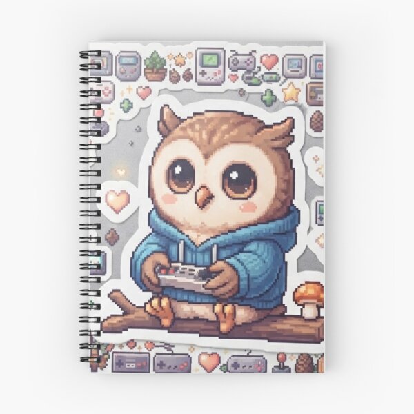 Item preview, Cute Pixel Art Gamer Owl designed and sold by Purpleclomb.