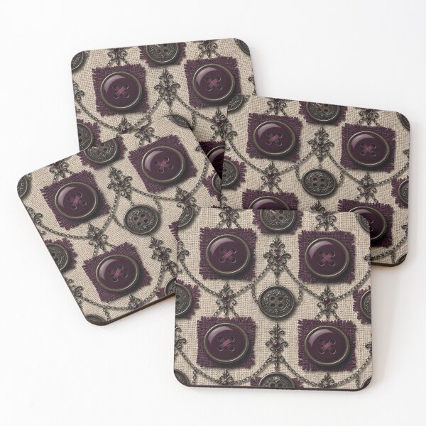 Item preview, The Curated Haberdashery - Plum Velvet & Antique Linen Gothic Pattern designed and sold by cabuks.