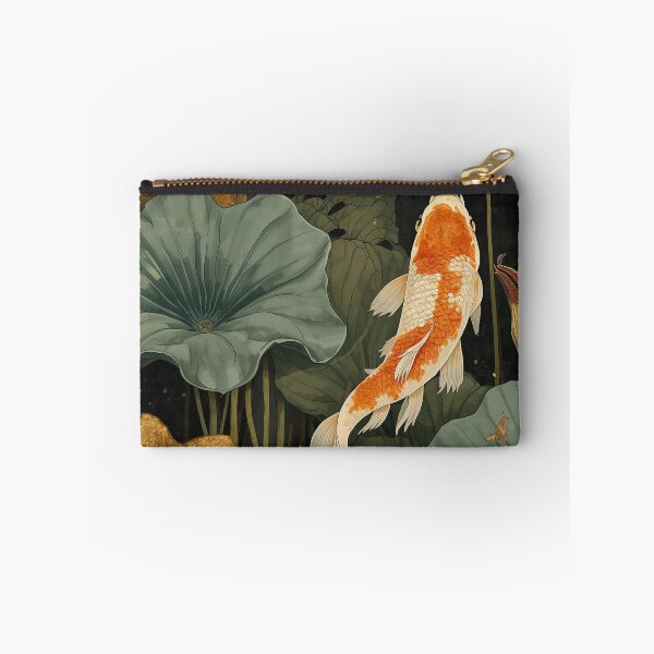 Item preview, Elegant Koi Fish And Lotus Pond Illustration | Japanese Zen Garden Art Print designed and sold by RSDigitalPrintDesign.