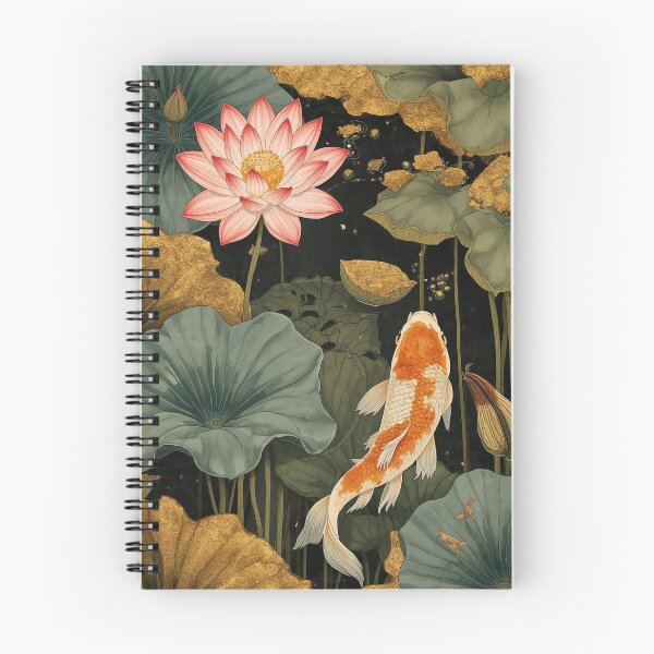 Item preview, Elegant Koi Fish And Lotus Pond Illustration | Japanese Zen Garden Art Print designed and sold by RSDigitalPrintDesign.