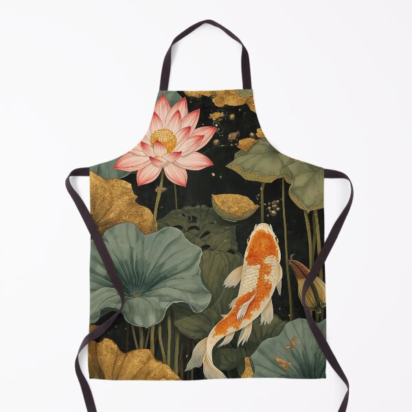 Item preview, Elegant Koi Fish And Lotus Pond Illustration | Japanese Zen Garden Art Print designed and sold by RSDigitalPrintDesign.