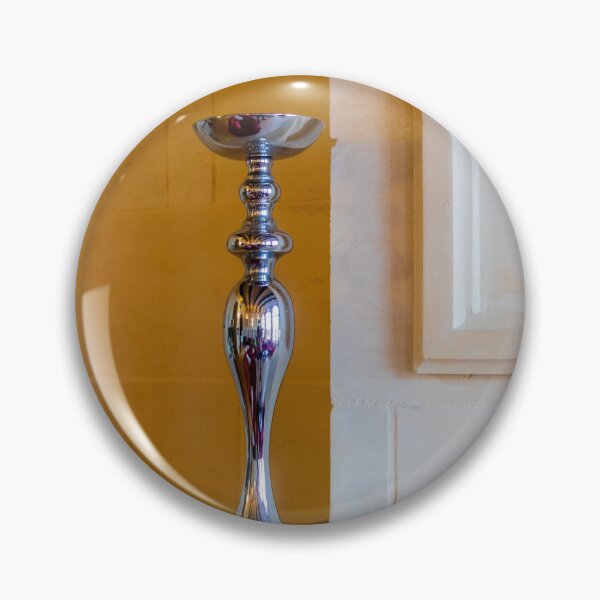 Item preview, Elegant Silver Candlestick on Stone Mantel — Modern Interior Fireplace Decor Accent designed and sold by Nmallia.
