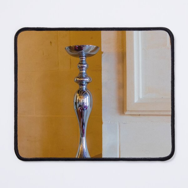 Item preview, Elegant Silver Candlestick on Stone Mantel — Modern Interior Fireplace Decor Accent designed and sold by Nmallia.