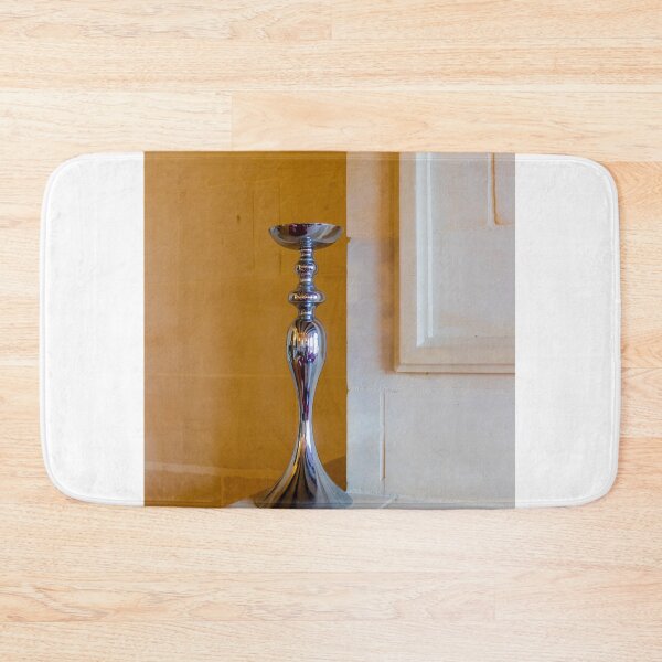 Item preview, Elegant Silver Candlestick on Stone Mantel — Modern Interior Fireplace Decor Accent designed and sold by Nmallia.