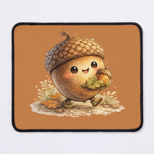 Item preview, Kawaii Acorn Character Carrying Tiny Acorn – Cute Autumn Woodland Illustration designed and sold by MagicMakerPh.