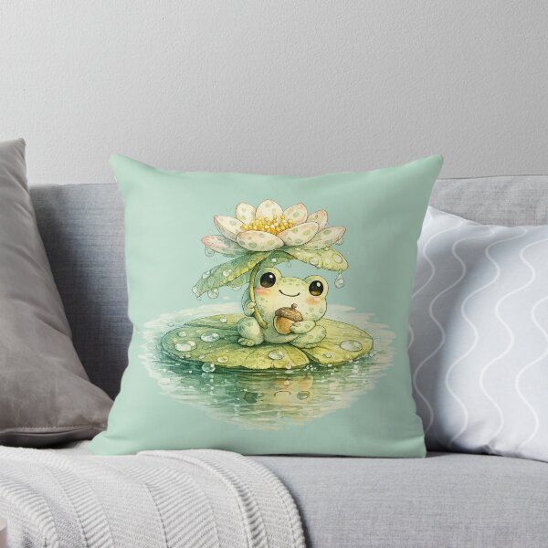 Item preview, Kawaii Frog on Lily Pad Illustration – Cute Matching Polka Dot Pond Art designed and sold by MagicMakerPh.