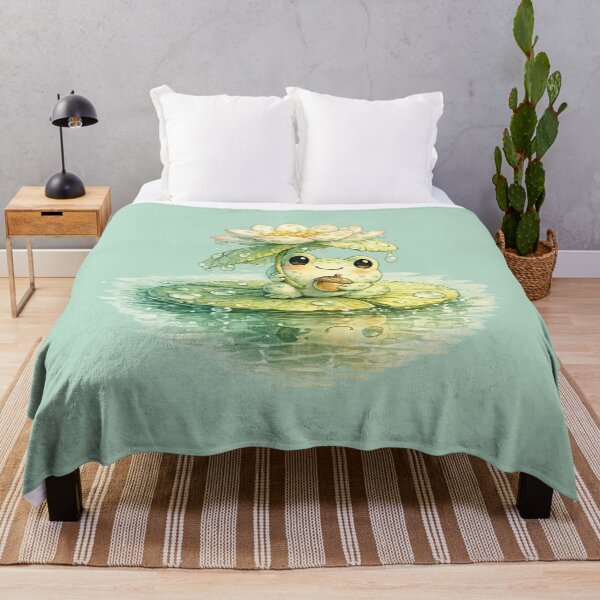 Item preview, Kawaii Frog on Lily Pad Illustration – Cute Matching Polka Dot Pond Art designed and sold by MagicMakerPh.
