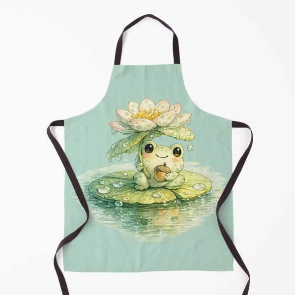 Item preview, Kawaii Frog on Lily Pad Illustration – Cute Matching Polka Dot Pond Art designed and sold by MagicMakerPh.