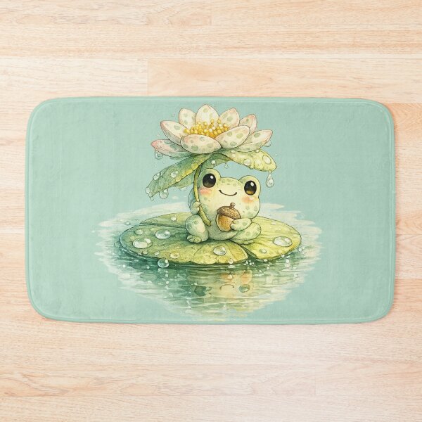 Item preview, Kawaii Frog on Lily Pad Illustration – Cute Matching Polka Dot Pond Art designed and sold by MagicMakerPh.