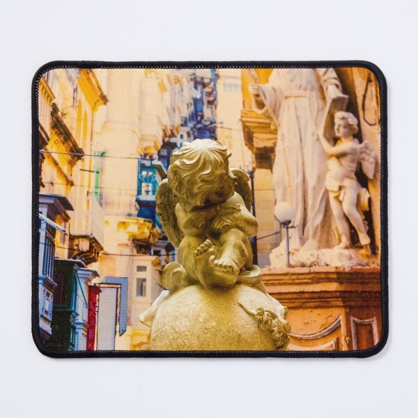 Item preview, Cherub Statue on Decorative Globe in Historic European Street With Baroque Architecture designed and sold by Nmallia.