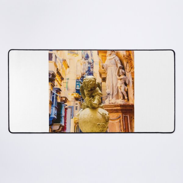 Item preview, Cherub Statue on Decorative Globe in Historic European Street With Baroque Architecture designed and sold by Nmallia.