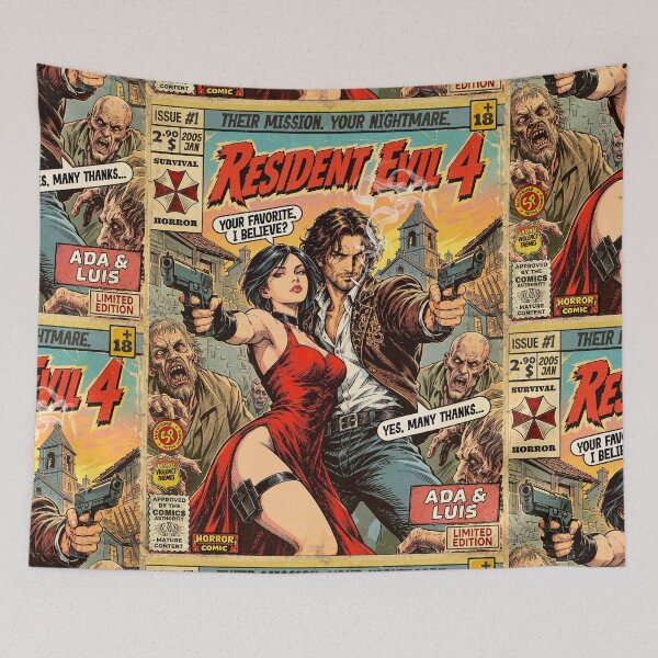 Item preview, Resident Evil 4 Ada and Luis Vintage Retro Comic Cover Art designed and sold by Back2Collage.