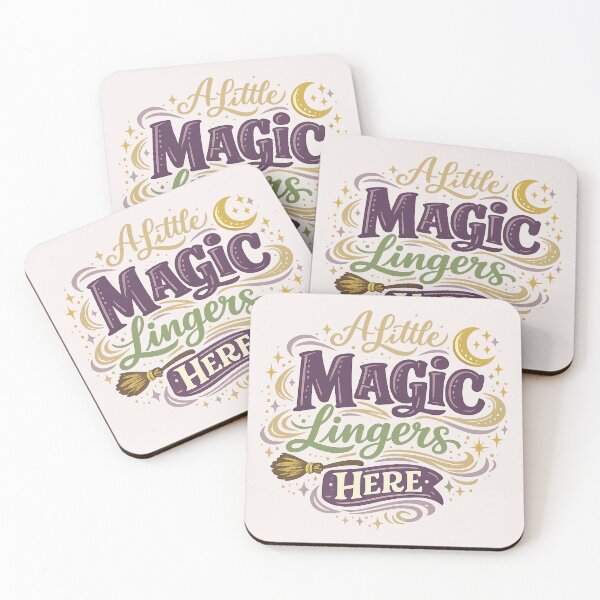 Item preview, A Little Magic Lingers Here Whimsical Witchy Quote Design designed and sold by inkoutninja.