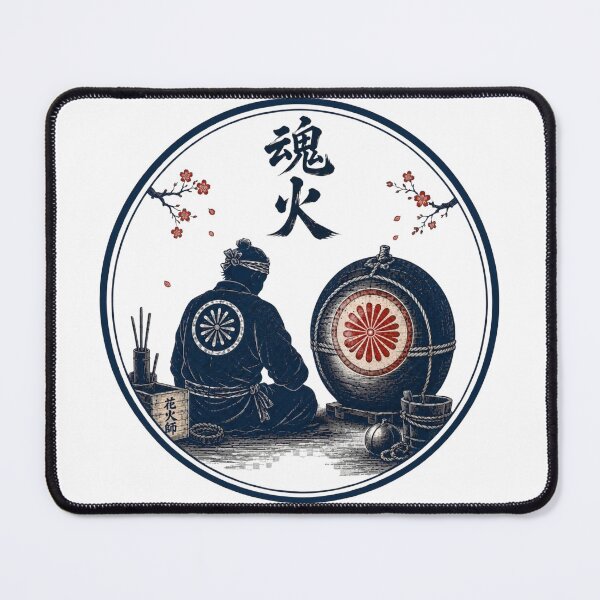 Item preview, Tamashibi Fireworks Craftsman Japanese Kamon Sticker/T-Shirt Art designed and sold by Locker39.