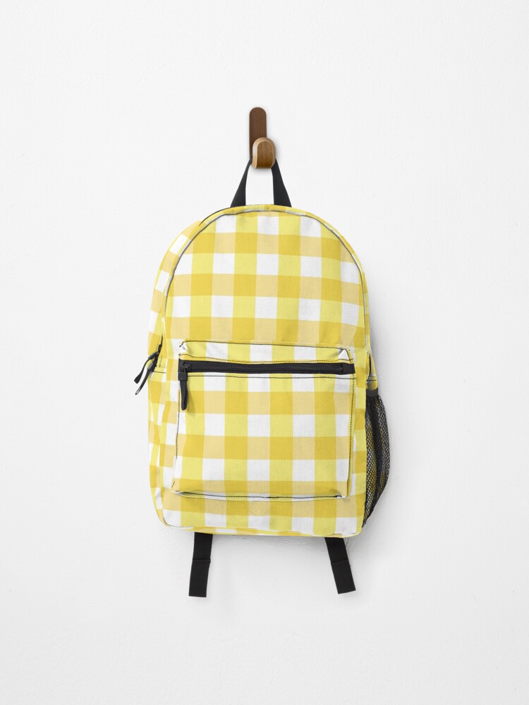 Thumbnail 1 of 3, Backpack, Yellow Grid Pattern designed and sold by Petschar.