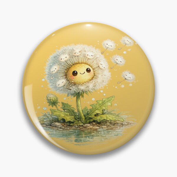 Item preview, Kawaii Dandelion Illustration – Cute Sleepy Seeds Drifting in the Breeze Art designed and sold by MagicMakerPh.