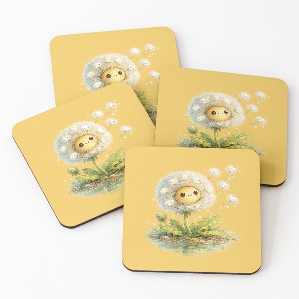 Item preview, Kawaii Dandelion Illustration – Cute Sleepy Seeds Drifting in the Breeze Art designed and sold by MagicMakerPh.