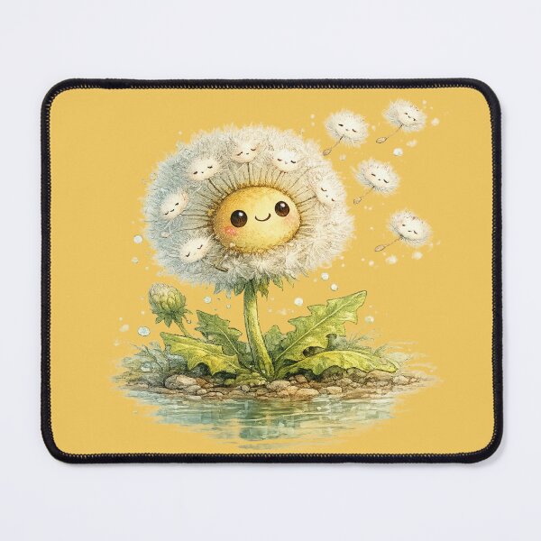 Item preview, Kawaii Dandelion Illustration – Cute Sleepy Seeds Drifting in the Breeze Art designed and sold by MagicMakerPh.