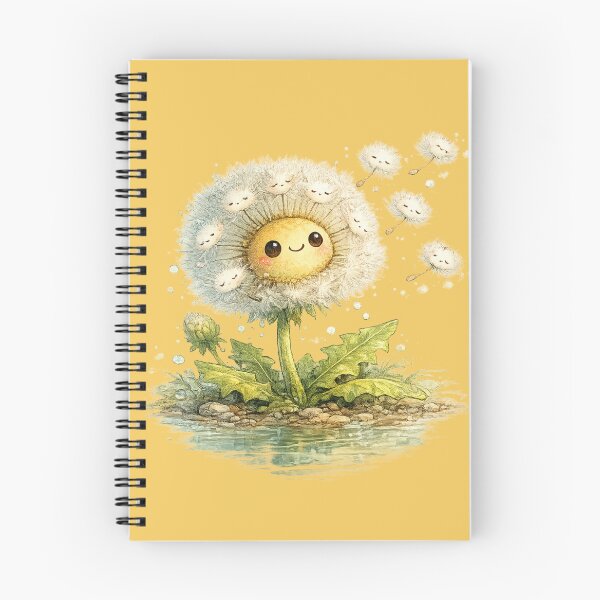 Item preview, Kawaii Dandelion Illustration – Cute Sleepy Seeds Drifting in the Breeze Art designed and sold by MagicMakerPh.