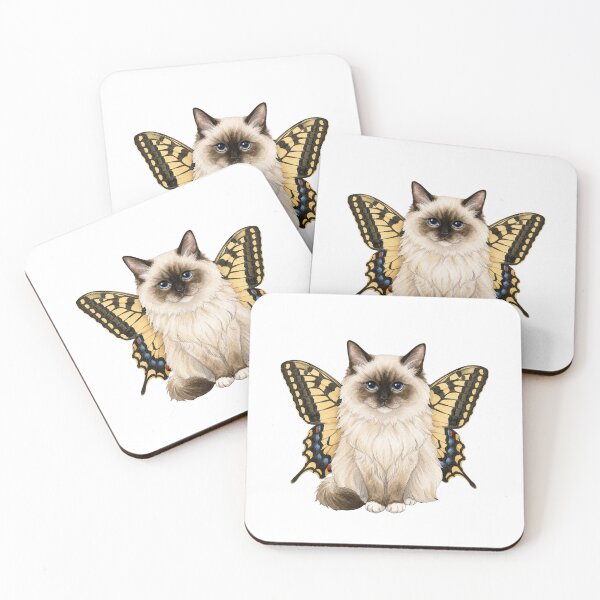 Item preview, Kawaii Butterfly Kitty | Ragdoll & Swallowtail Butterfly designed and sold by KittyClosetStore.