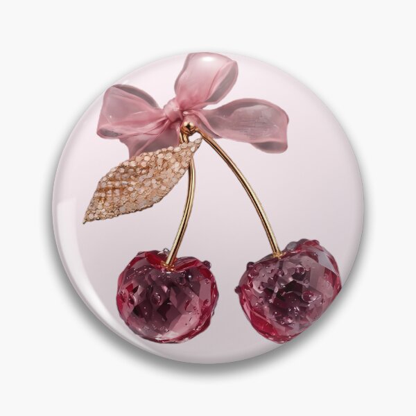Item preview, Pink Crystalline Cherry with Bow - Coquette Aesthetic designed and sold by PoenyL1rosy.