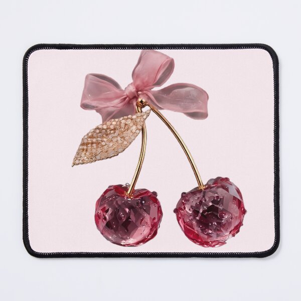 Item preview, Pink Crystalline Cherry with Bow - Coquette Aesthetic designed and sold by PoenyL1rosy.