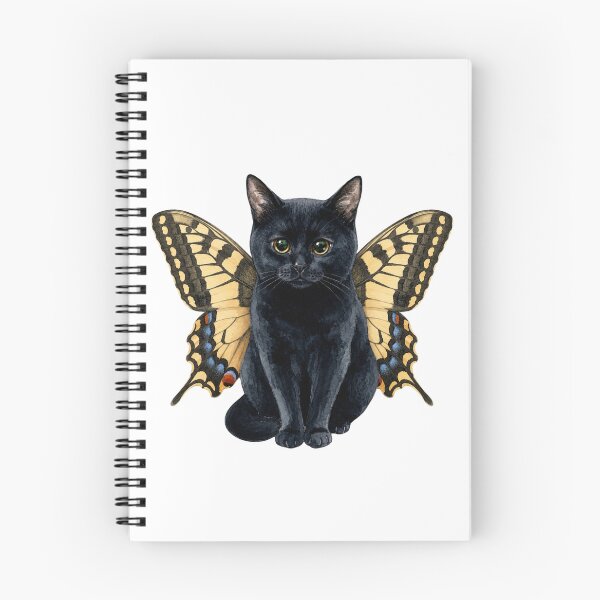 Item preview, Kawaii Butterfly Kitty | Black Cat & Swallowtail Butterfly designed and sold by KittyClosetStore.