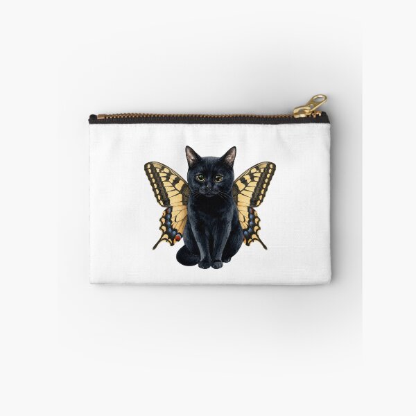 Item preview, Kawaii Butterfly Kitty | Black Cat & Swallowtail Butterfly designed and sold by KittyClosetStore.