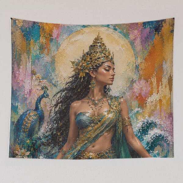 Item preview, Mystical goddess Nyai Loro Kidul painting. designed and sold by GalleryKauffeld.