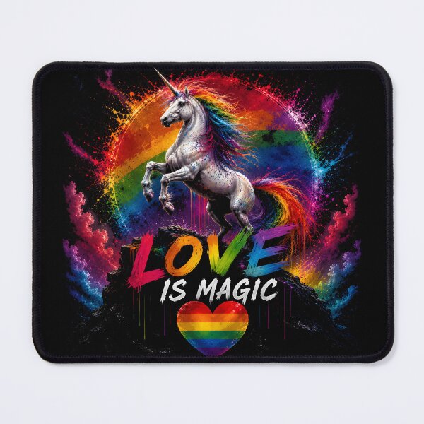 Item preview, Love Is Magic – Rainbow Unicorn | Pride Fantasy Art with a magical unicorn designed and sold by Peter Kaul.
