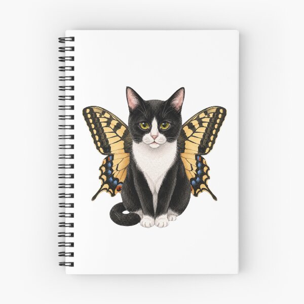 Item preview, Kawaii Butterfly Kitty | Tuxedo & Swallowtail Butterfly designed and sold by KittyClosetStore.