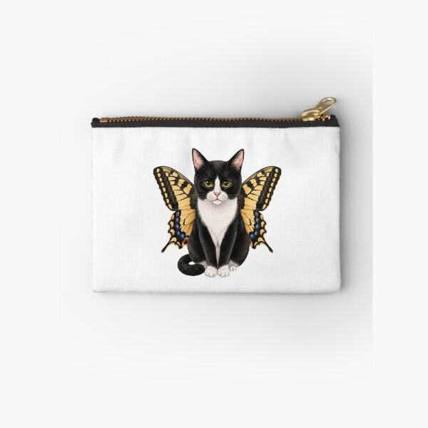 Item preview, Kawaii Butterfly Kitty | Tuxedo & Swallowtail Butterfly designed and sold by KittyClosetStore.