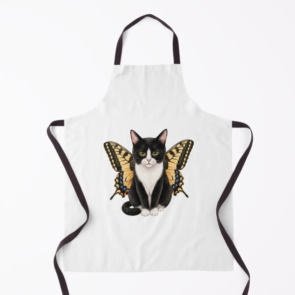 Item preview, Kawaii Butterfly Kitty | Tuxedo & Swallowtail Butterfly designed and sold by KittyClosetStore.