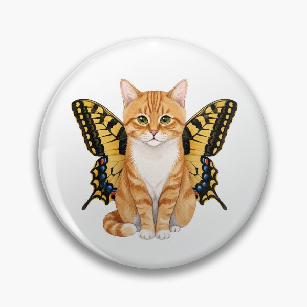 Item preview, Kawaii Butterfly Kitty | Orenge Tabby/Ginger Cat & Swallowtail Butterfly designed and sold by KittyClosetStore.