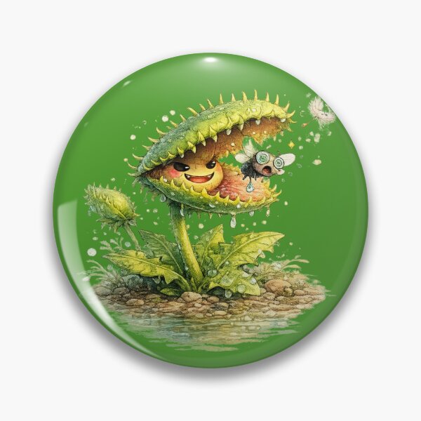 Item preview, Funny Kawaii Venus Flytrap Illustration – Mischievous Plant Catching a Fly Art designed and sold by MagicMakerPh.