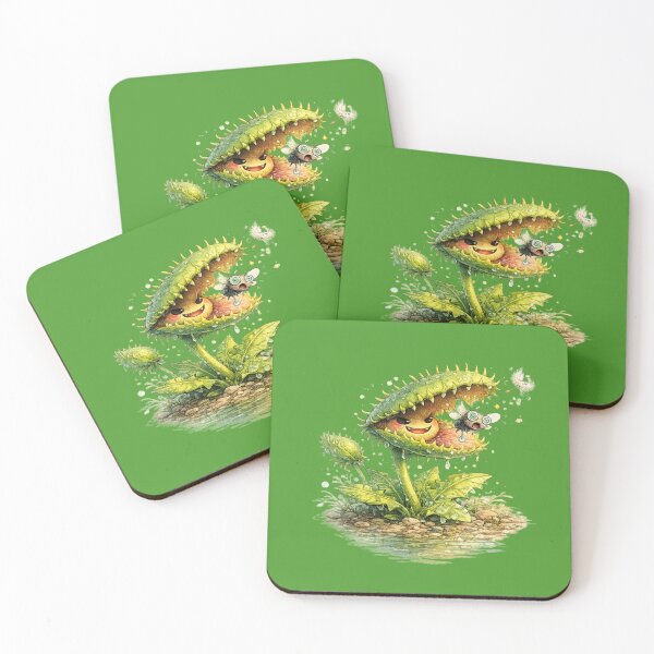 Item preview, Funny Kawaii Venus Flytrap Illustration – Mischievous Plant Catching a Fly Art designed and sold by MagicMakerPh.