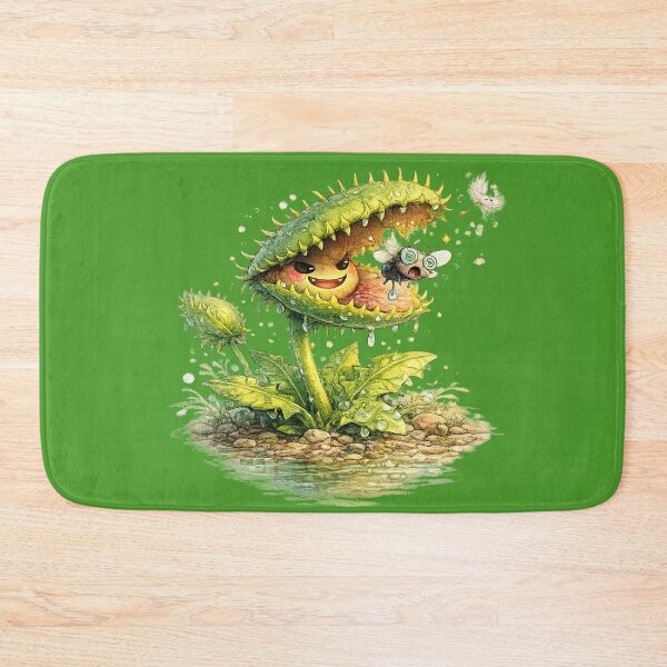 Item preview, Funny Kawaii Venus Flytrap Illustration – Mischievous Plant Catching a Fly Art designed and sold by MagicMakerPh.