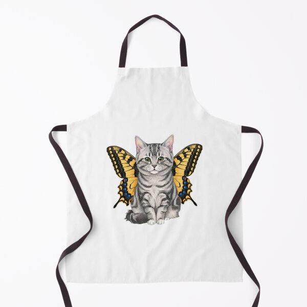 Item preview, Kawaii Butterfly Kitty | Silver Tabby Cat & Swallowtail Butterfly designed and sold by KittyClosetStore.
