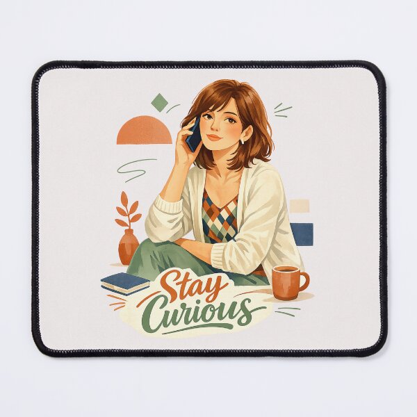 Item preview, Stay Curious Cozy Book Lover and Lifelong Learning Design designed and sold by inkoutninja.
